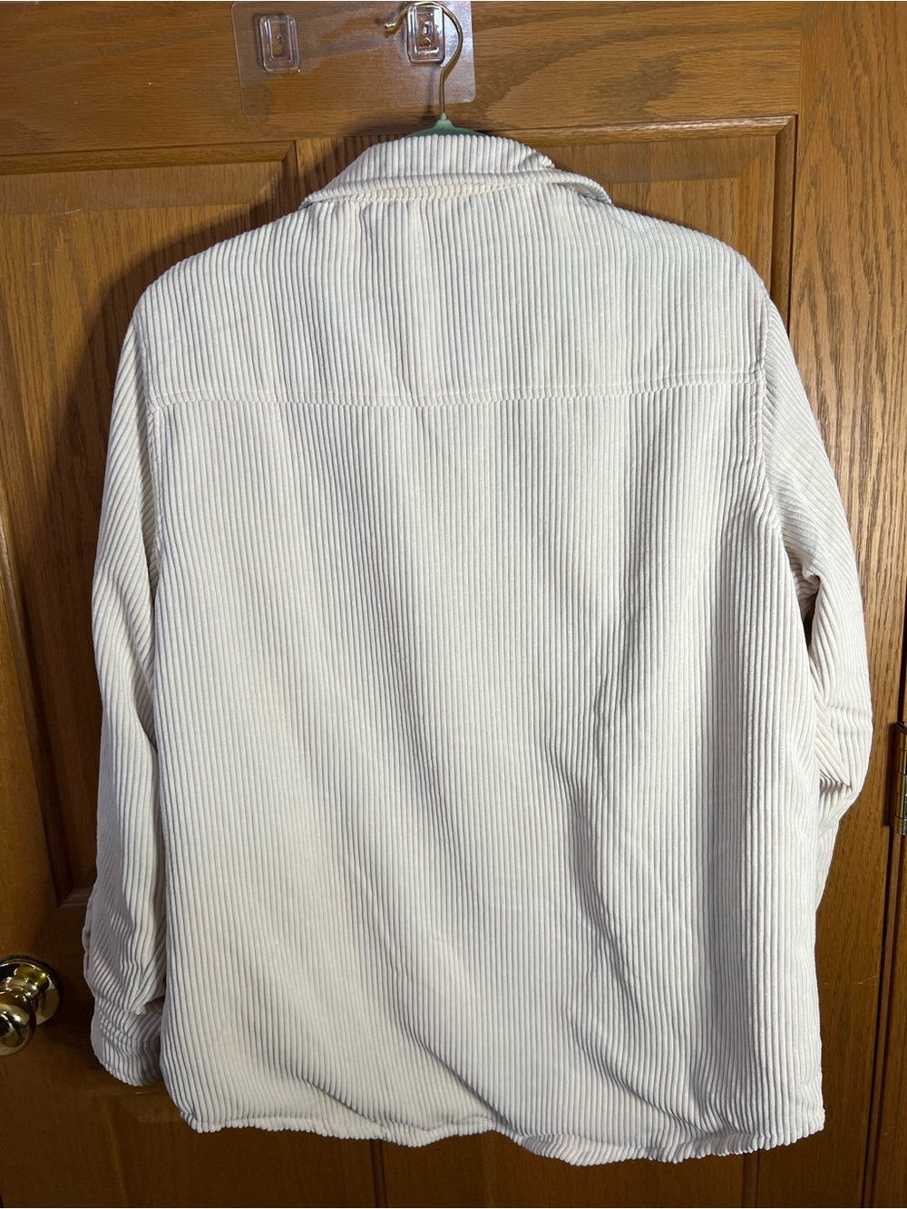 Cream Ribbed Reversible Fall Jacket - Picture 2 of 4